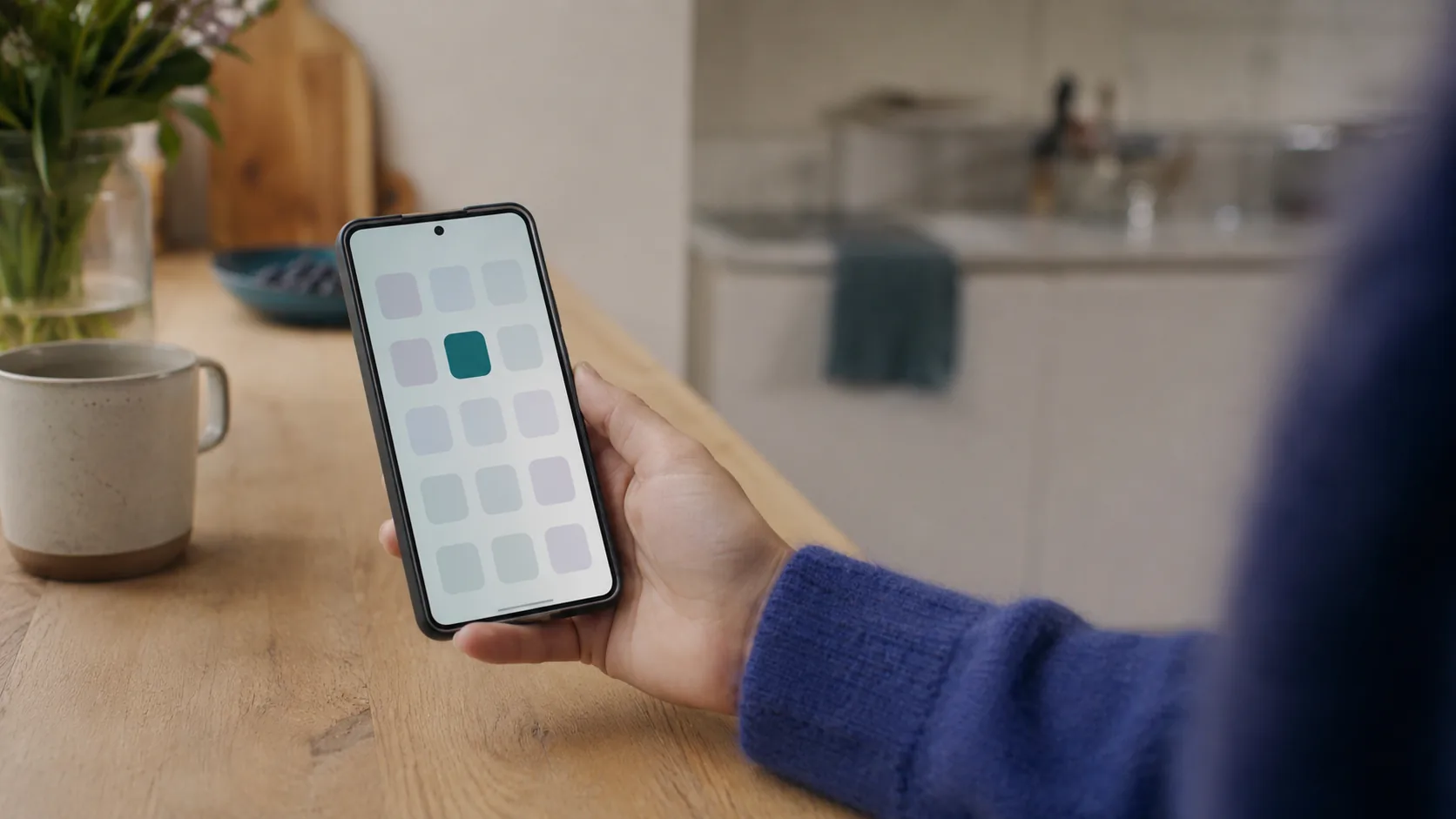 Ein Handy mit dem Family-Fair-Play-Icon auf dem Startbildschirm neben anderen Apps