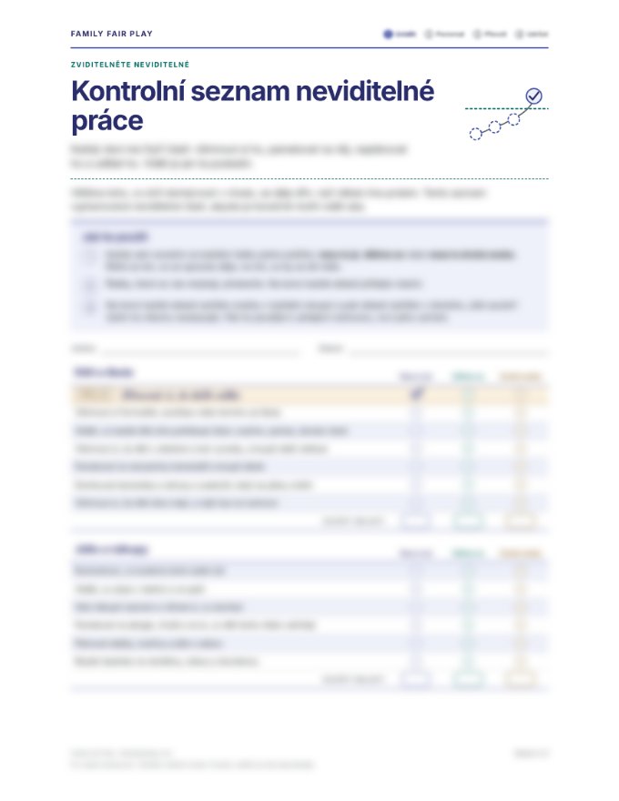 První strana: Kontrolní seznam neviditelné práce