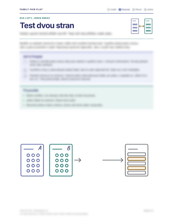 První strana: Test dvou stran